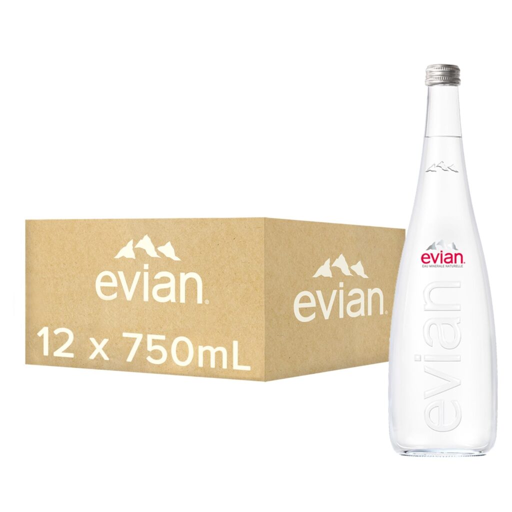 Evian Still Water 330, 500 or 750ml Glass Bottle